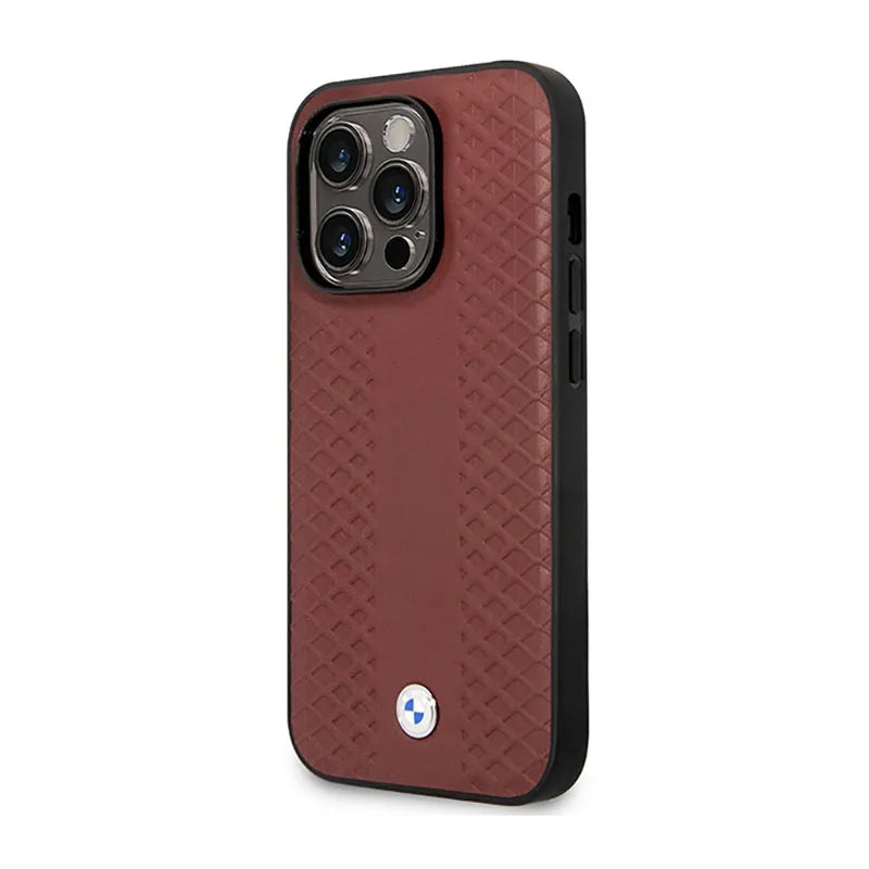 BMW od od od diamond raštė MagSafe - Dėklas, skirtas „iPhone 14 Pro“ (burgundijos)