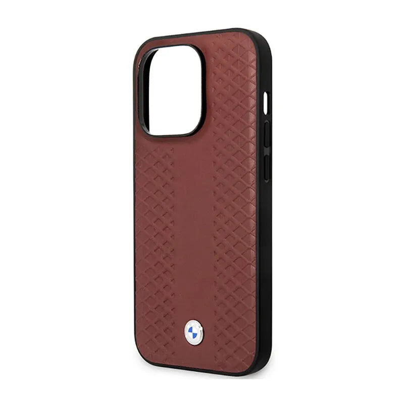 BMW od od od diamond raštė MagSafe - Dėklas, skirtas „iPhone 14 Pro“ (burgundijos)