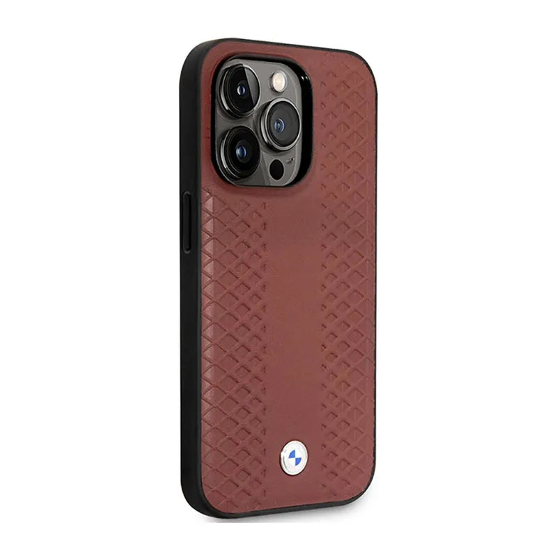 BMW od od od diamond raštė MagSafe - Dėklas, skirtas „iPhone 14 Pro“ (burgundijos)