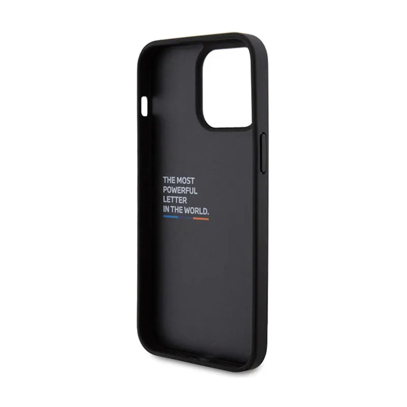 BMW Odos Anglies Mėlynos Linijos Dėklas – skirtas iPhone 15 Pro Max (juoda)