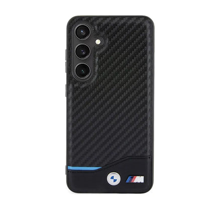BMW Odos Anglies Mėlynos Linijos Dėklas skirtas Samsung Galaxy S24 (juodas)