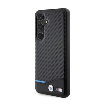 BMW Odos Anglies Mėlynos Linijos Dėklas skirtas Samsung Galaxy S24 (juodas)