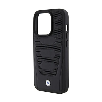 BMW odos sėdynių raštas – dėklas skirtas iPhone 15 Pro Max (juodas)