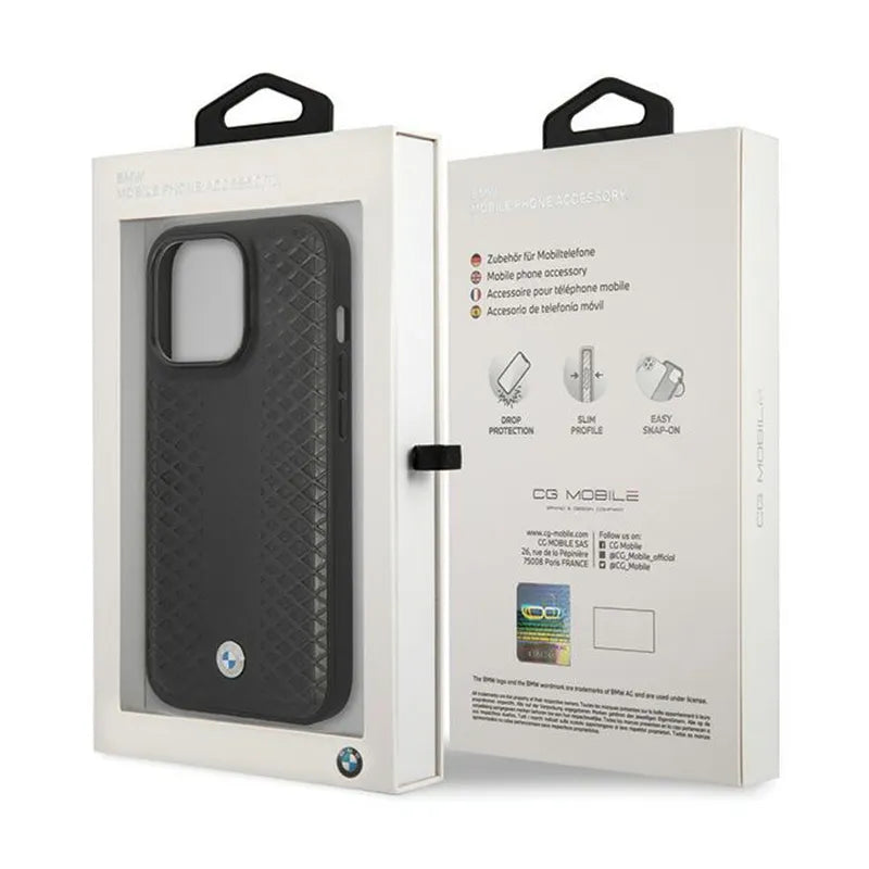 BMW odrė od Diamond Pattern – dklas iPhone 14 Pro (Juoda)