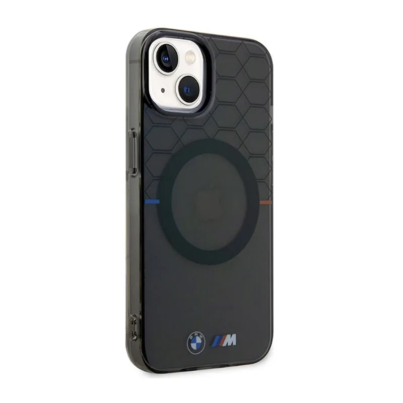 BMW Pattern MagSafe – dėklas, skirtas iPhone 14 Plus (pilkos spalvos)