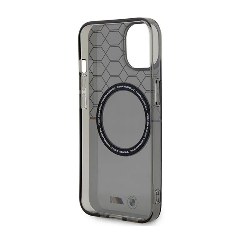 BMW Pattern MagSafe – dėklas, skirtas iPhone 14 Plus (pilkos spalvos)