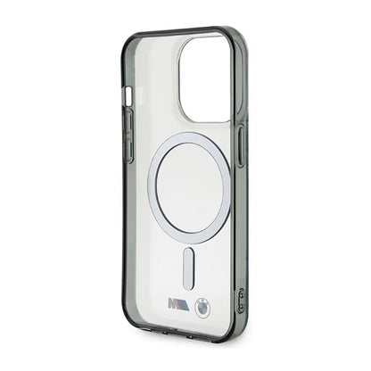 BMW sidabrinis žiedas MagSafe – dėklas, skirtas iPhone 14 Pro Max (permatomas)