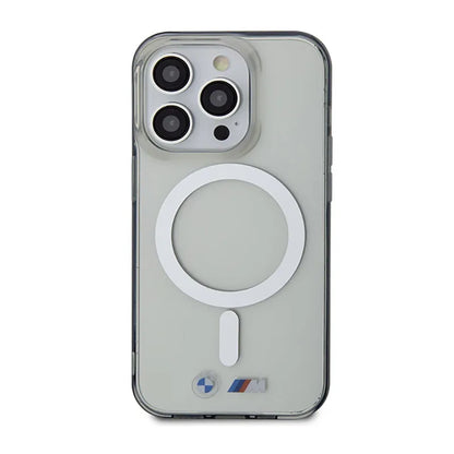 BMW sidabrinis žiedas MagSafe – dėklas, skirtas iPhone 14 Pro Max (permatomas)