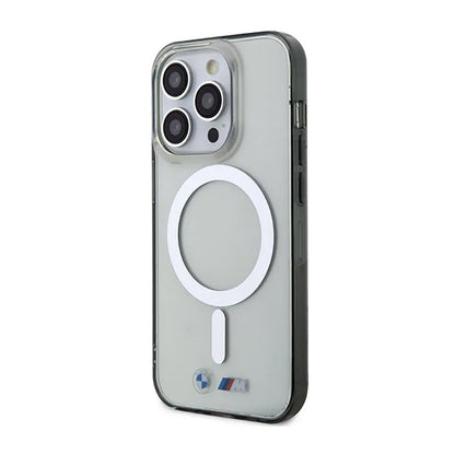 BMW sidabrinis žiedas MagSafe – dėklas, skirtas iPhone 14 Pro Max (permatomas)