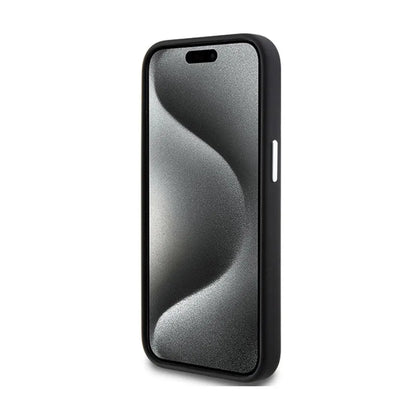 BMW Signature Liquid Silicone MagSafe – dėklas iPhone 15 (juodas)