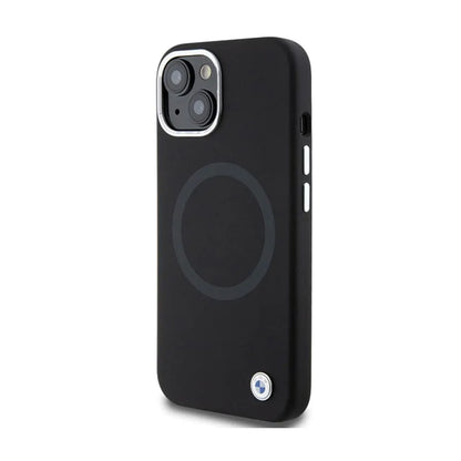 BMW Signature Liquid Silicone MagSafe – dėklas iPhone 15 (juodas)