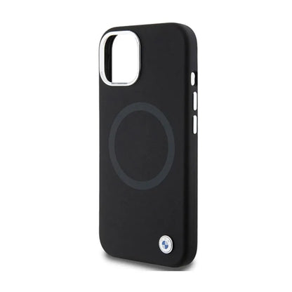BMW Signature Liquid Silicone MagSafe – dėklas iPhone 15 (juodas)