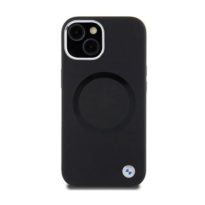 BMW Signature Liquid Silicone MagSafe – dėklas iPhone 15 (juodas)