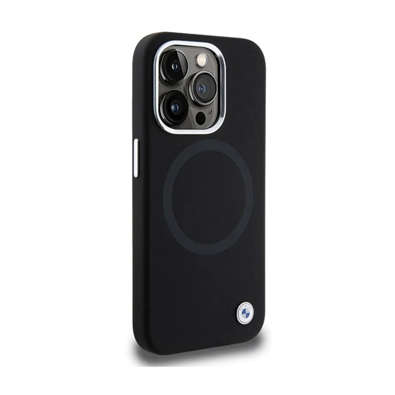 BMW Signature Liquid Silicone MagSafe – dėklas, skirtas „iPhone 15 Pro“ (juodas)