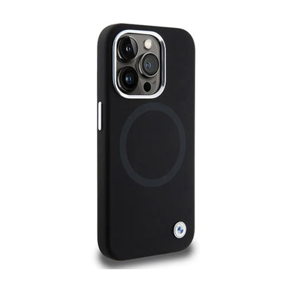 BMW Signature Liquid Silicone MagSafe – dėklas, skirtas iPhone 15 Pro Max (juoda)