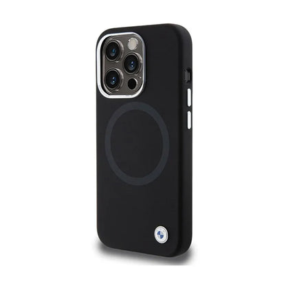 BMW Signature Liquid Silicone MagSafe – dėklas, skirtas iPhone 15 Pro Max (juoda)