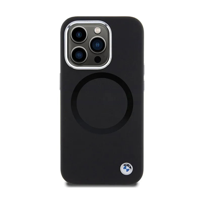 BMW Signature Liquid Silicone MagSafe – dėklas, skirtas iPhone 15 Pro Max (juoda)