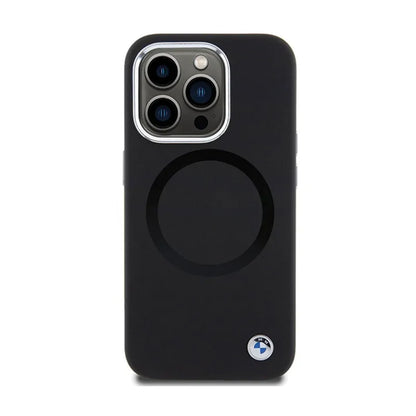 BMW Signature Liquid Silicone MagSafe – dėklas, skirtas iPhone 15 Pro Max (juoda)