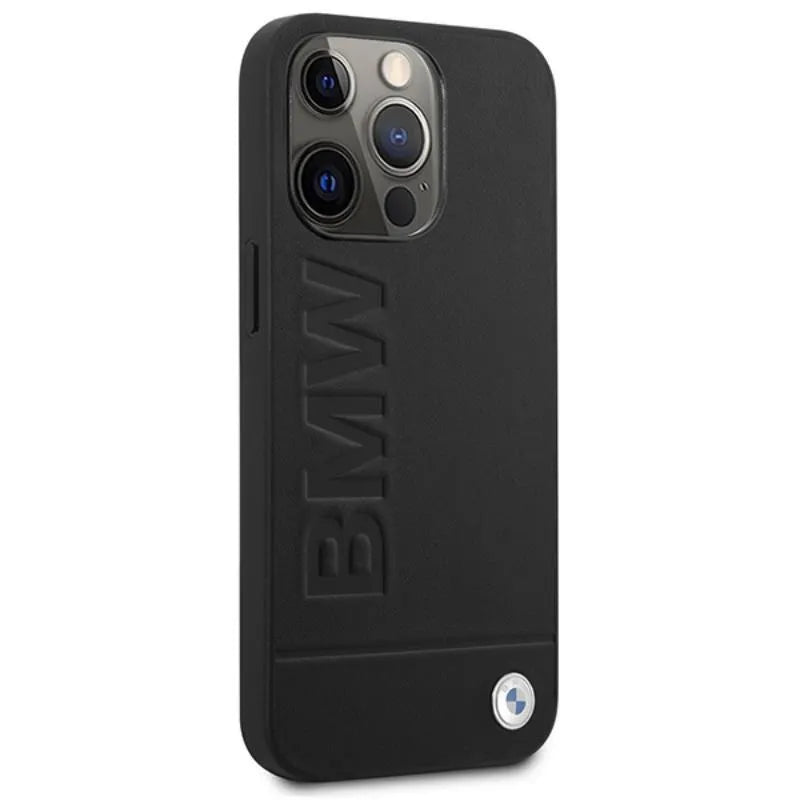 BMW Signature Logo Imprint MagSafe – dėklas iPhone 14 Pro (juodas)