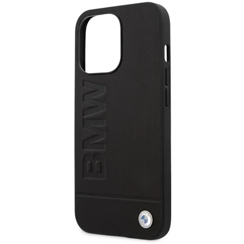 BMW Signature Logo Imprint MagSafe – dėklas iPhone 14 Pro (juodas)