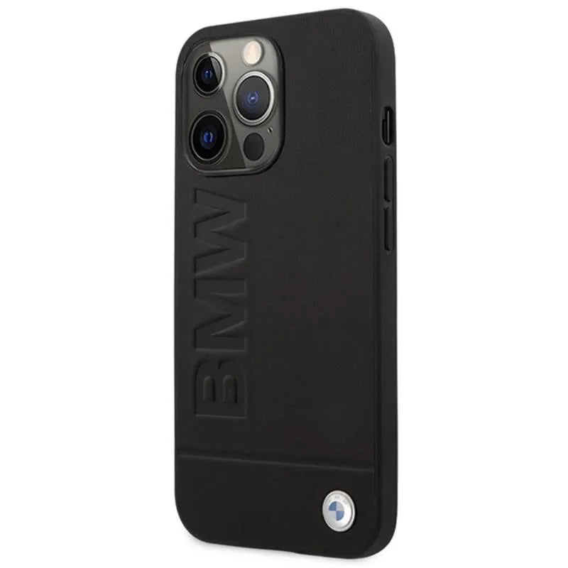 BMW Signature Logo Imprint MagSafe – dėklas iPhone 14 Pro (juodas)