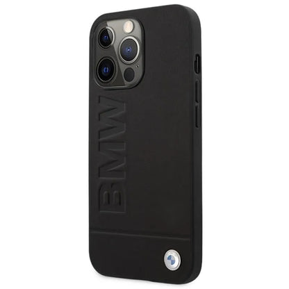 BMW Signature Logo Imprint MagSafe – dėklas iPhone 14 Pro (juodas)