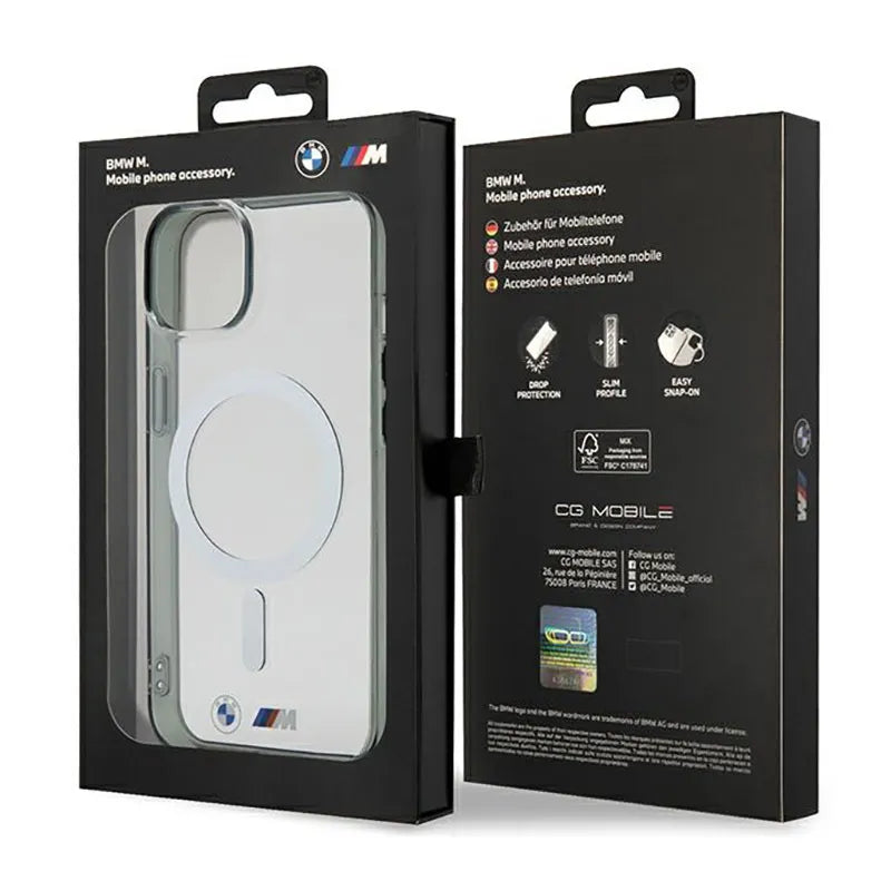 BMW Silver Ring MagSafe - dėklas iPhone 14 Plus (skaidrus)