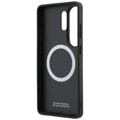 BMW Tricolor Metal Logo MagSafe - Samsung Galaxy S26 Ultra dėklas (juodas)