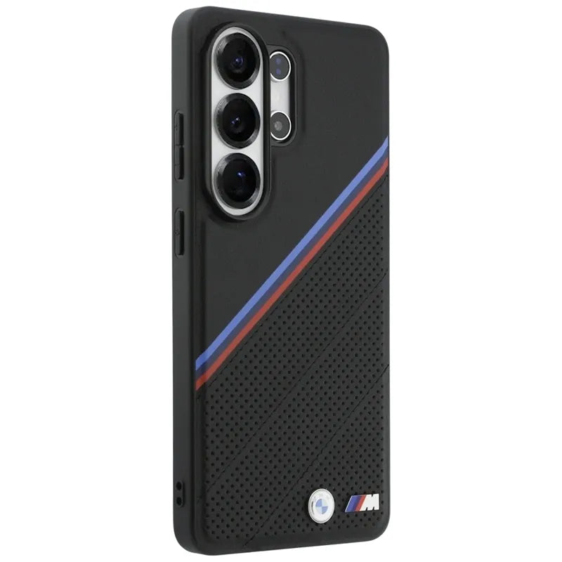 BMW Tricolor Metal Logo MagSafe - Samsung Galaxy S26 Ultra dėklas (juodas)