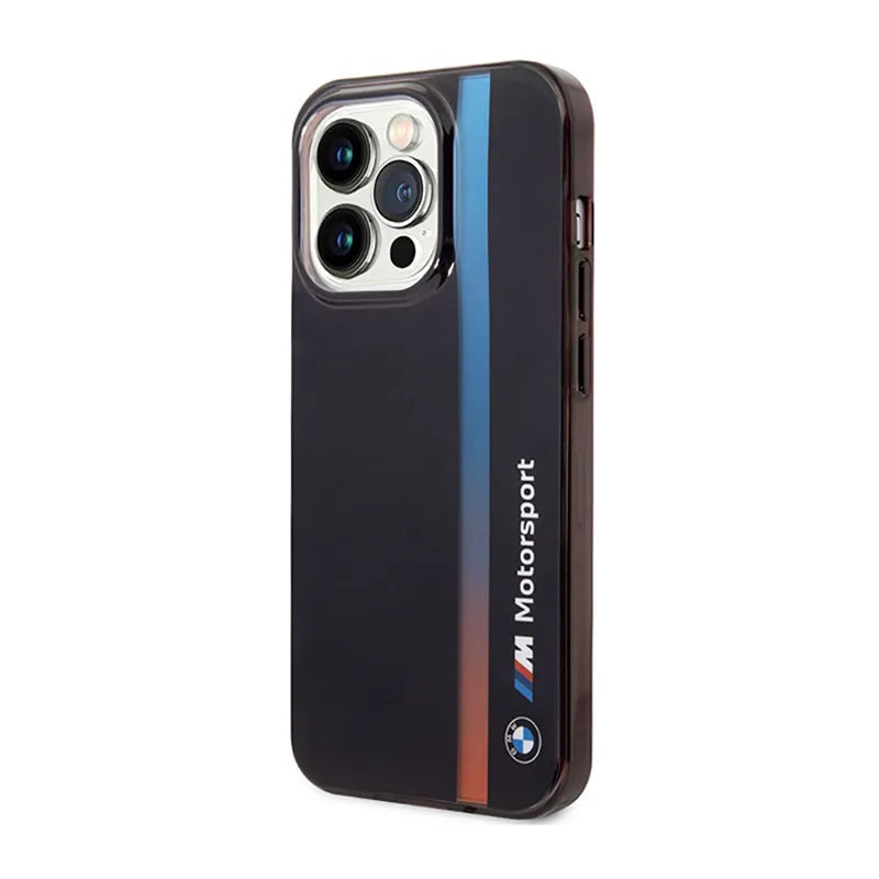 BMW Tricolor Stripe – dėklas skirtas iPhone 14 Pro (juodas)