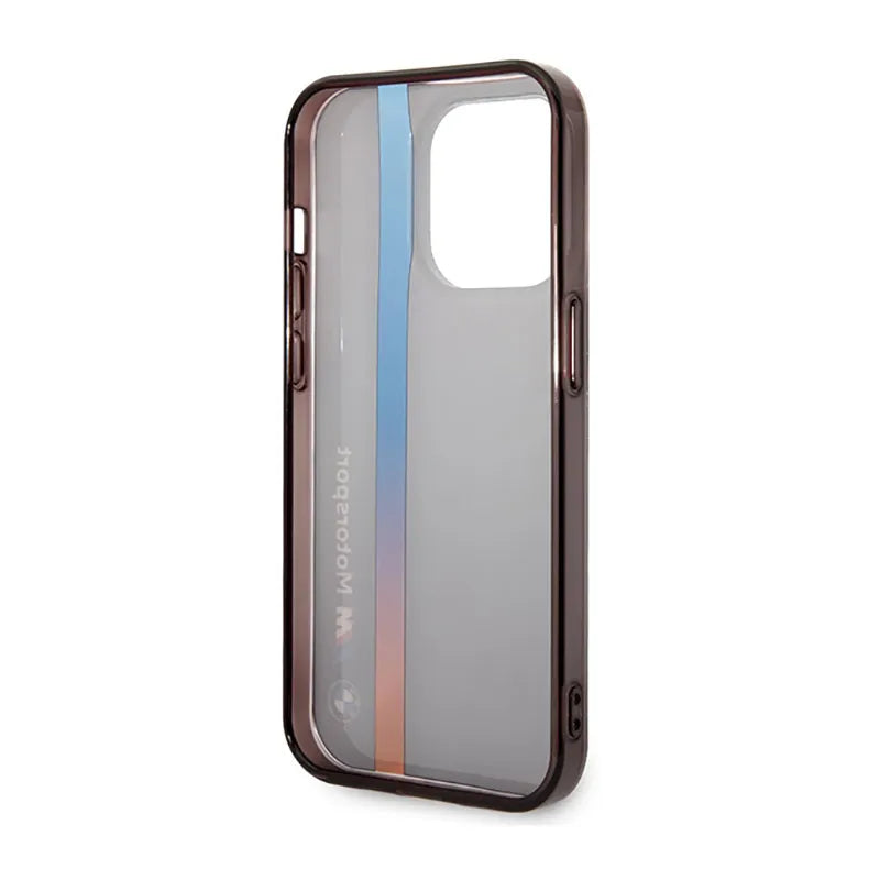 BMW Tricolor Stripe – dėklas skirtas iPhone 14 Pro (juodas)
