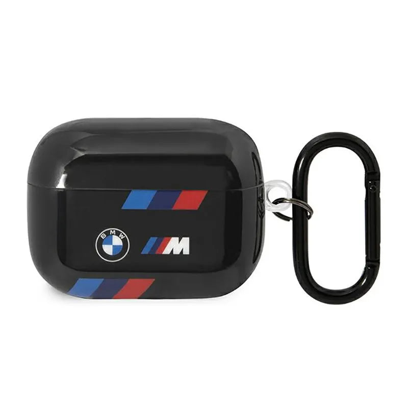 BMW trispalvių juostelių dėklas AirPods Pro 2 (juodas)