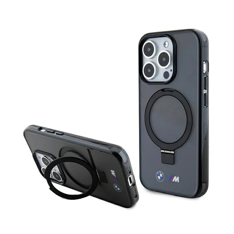BMW žiedinis stovas M kolekcija MagSafe - dėklas iPhone 15 Pro (juodas)