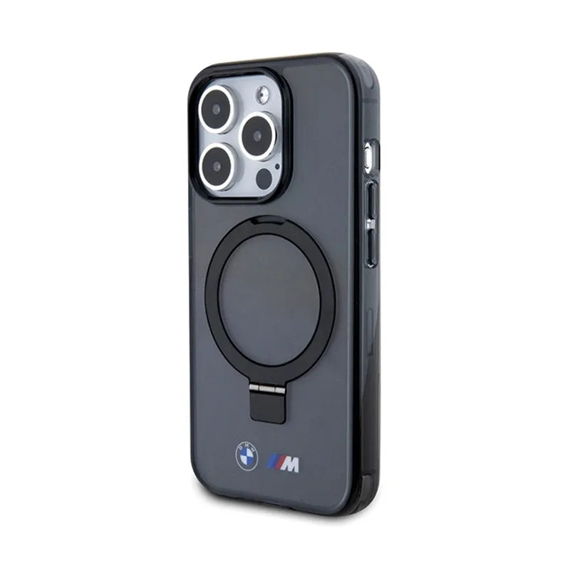 BMW žiedinis stovas M kolekcija MagSafe - dėklas iPhone 15 Pro (juodas)