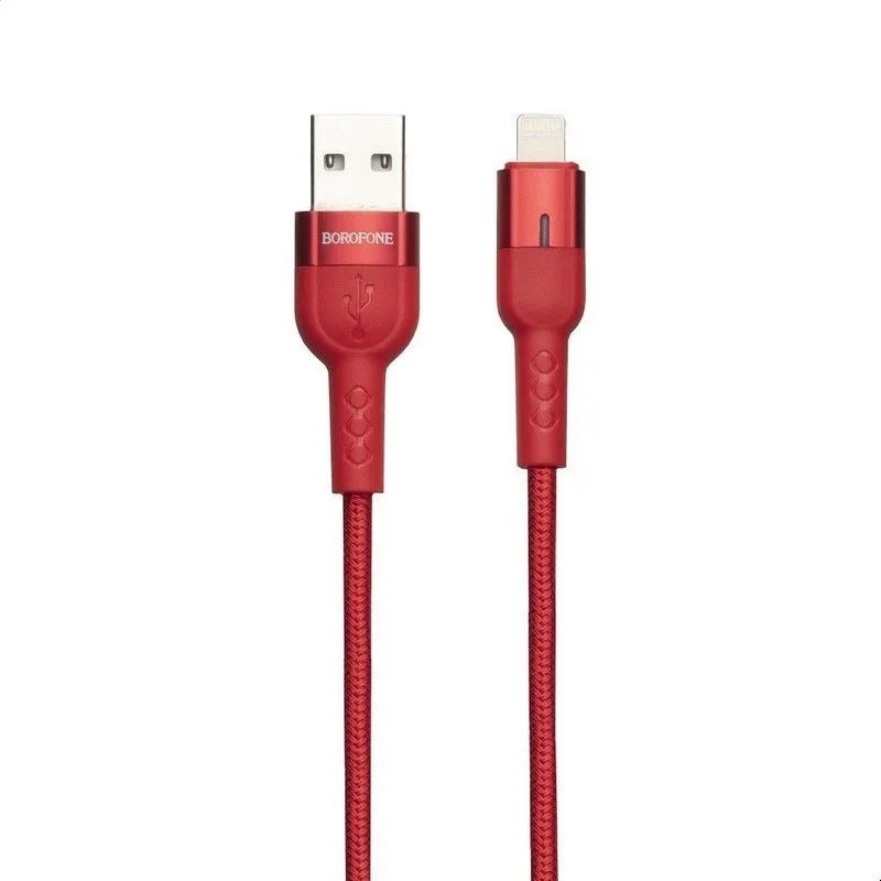 Borofone Starlight - 1,2 m USB to Lightning jungties kabelis (raudonas)