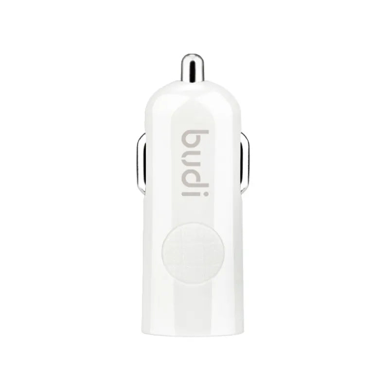 Budi - 1 USB automobilinis įkroviklis su LED indikatoriumi + "Lightning" laidas