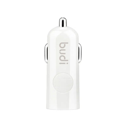 Budi - 1 USB automobilinis įkroviklis su LED indikatoriumi + "Lightning" laidas