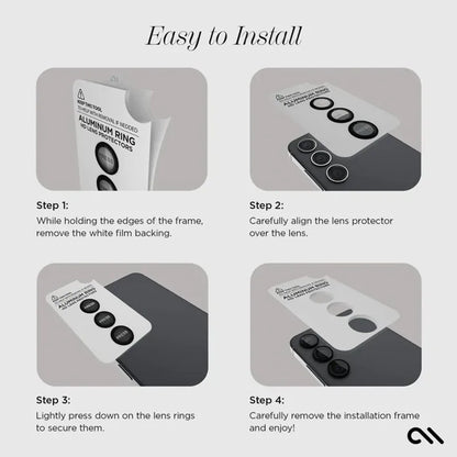 Case-Mate Aluminum Ring Lens Protector - Apsauginis stiklas Samsung Galaxy S24 kameros lęšiui (juodas)