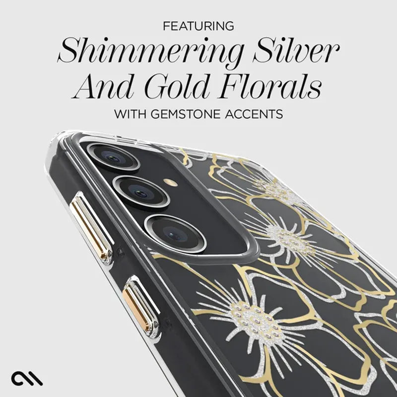Case-Mate Floral Gems – dėklas, skirtas Samsung Galaxy S24+ (auksinis)