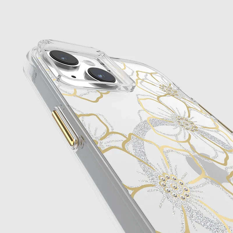 Case-Mate Floral Gems MagSafe – iPhone 15 Plus dėklas (auksinis)