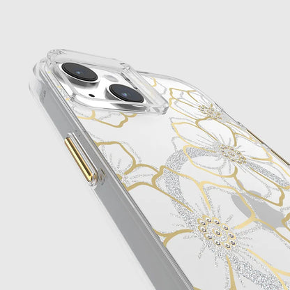 Case-Mate Floral Gems MagSafe – iPhone 15 Plus dėklas (auksinis)