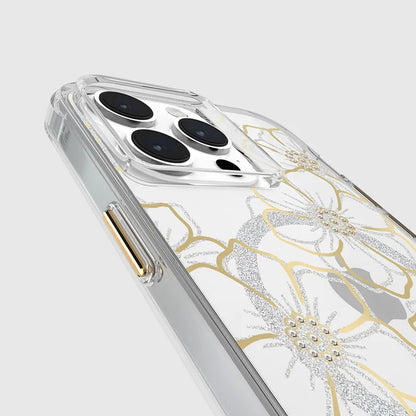 Case-Mate Floral Gems MagSafe - iPhone 15 Pro Max dėklas (aukso spalvos)