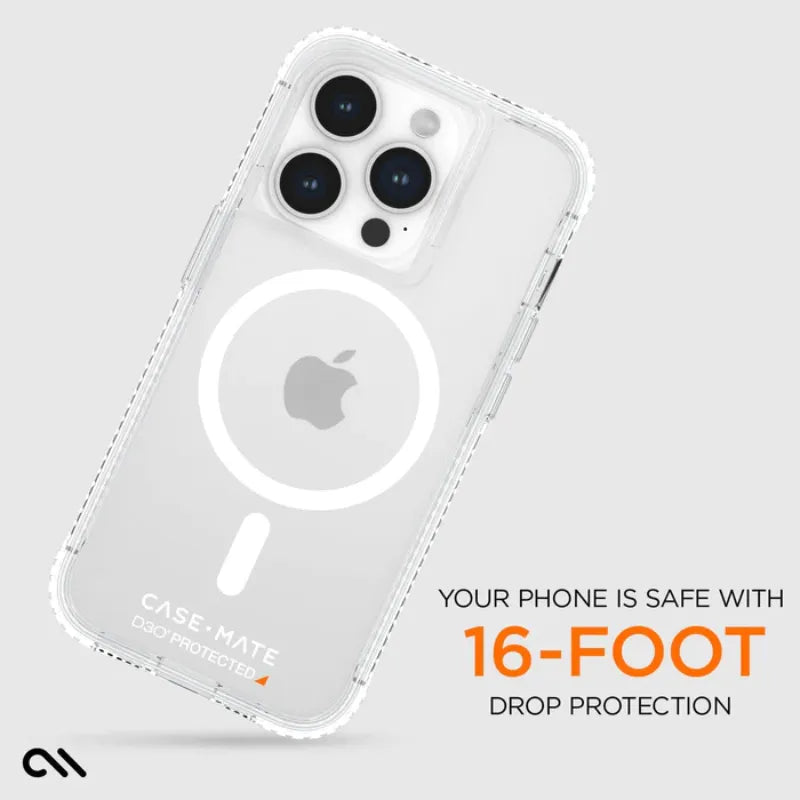 Case-Mate itin tvirtas plius D3O MagSafe – „iPhone 15 Pro“ dėklas (skaidrus)
