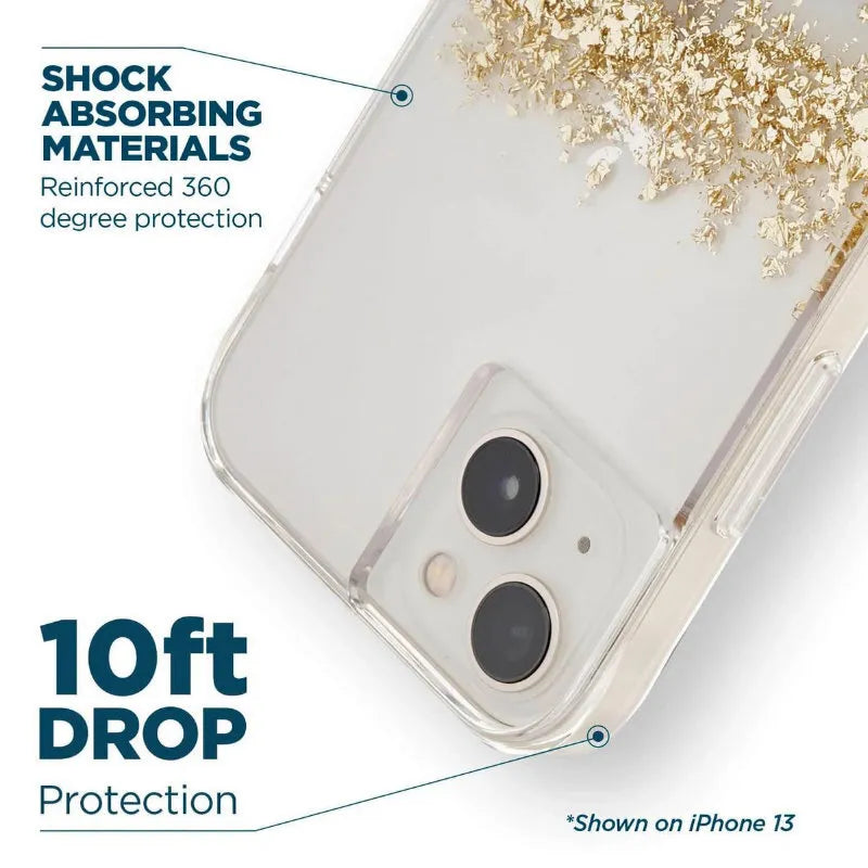 Case-Mate Karat – dėklas su aukso elementais, skirtas iPhone 14 Plus (marmuro raštas)