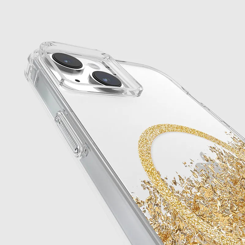 Case-Mate Karat MagSafe – auksinis, dekoruotas „iPhone 15 Plus“ dėklas (marmurinis)