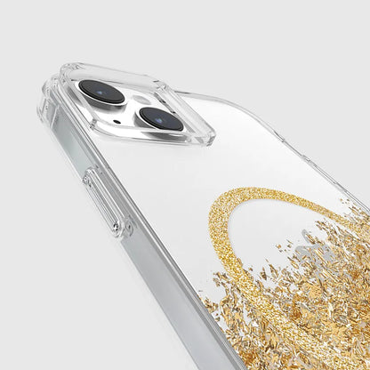 Case-Mate Karat MagSafe – auksinis, dekoruotas „iPhone 15 Plus“ dėklas (marmurinis)