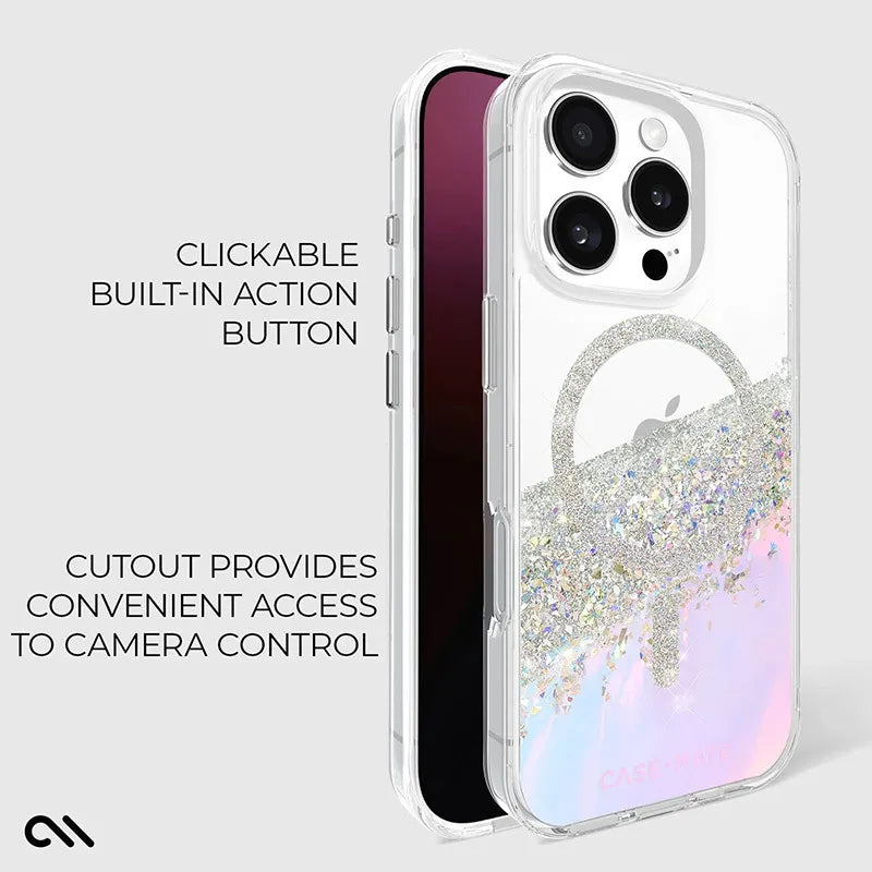 Case-Mate Karat MagSafe – Dėklas iPhone 16 Pro (Holografinis Muilo Burbulas)
