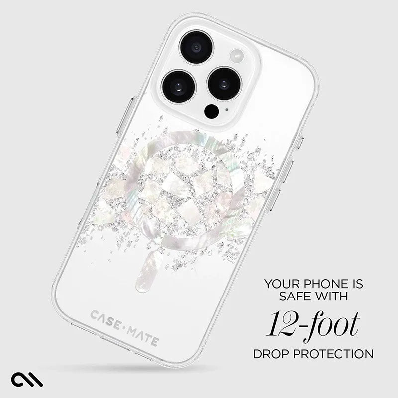 Case-Mate Karat MagSafe – dėklas iPhone 16 Pro su perlamutro intarpais (A Touch of Pearl)
