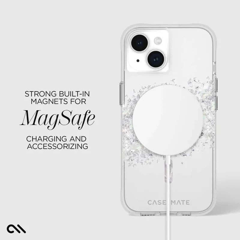 Case-Mate Karat MagSafe – dėklas, skirtas „iPhone 15“ / „iPhone 14“ / „iPhone 13“, dekoruotas perlamutru (Perlamutro prisilietimas)
