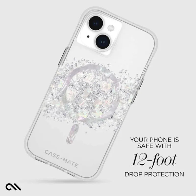 Case-Mate Karat MagSafe – dėklas, skirtas „iPhone 15“ / „iPhone 14“ / „iPhone 13“, dekoruotas perlamutru (Perlamutro prisilietimas)